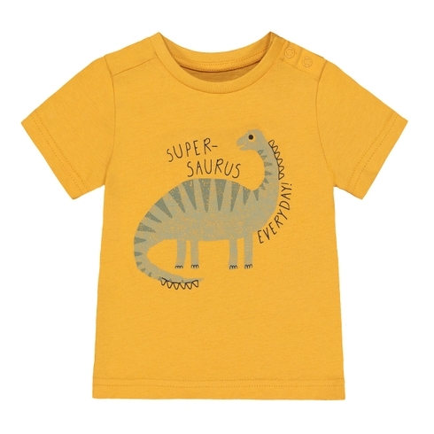 Boys Half Sleeves T-Shirt Dino Print - Yellow