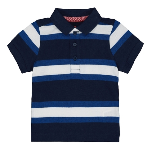 Navy Striped Polo Shirt