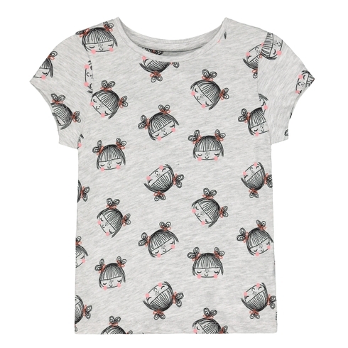 Grey Girl-Print T-Shirt