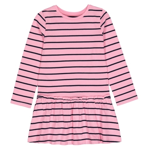 Pink Stripe Drop-Waist Dress