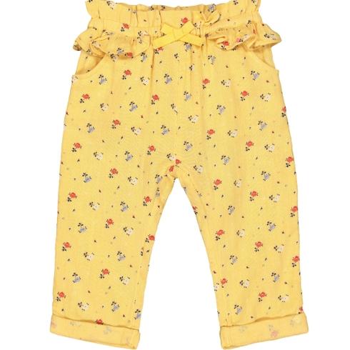 Woven Mustard Ditsy Floral Trousers