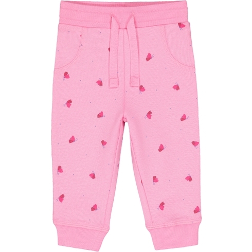 Girls Butterfly Print Joggers - Pink