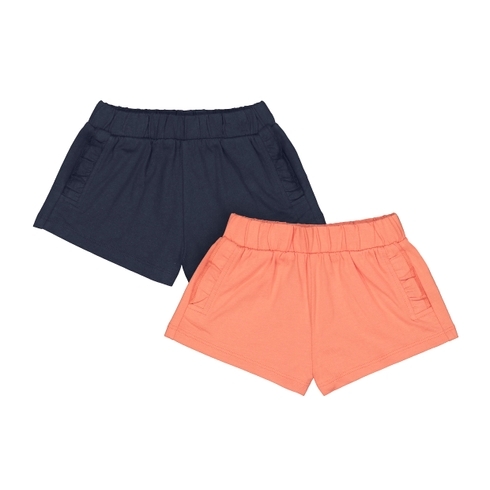 Girls Shorts - Pack Of 2 - Navy &Amp; Pink