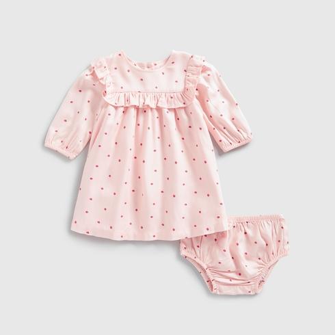Mothercare Girls Full Sleeve Dresses Garden-Pink