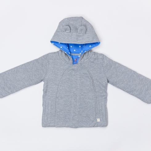 H By Hamleys Boys Full Sleeve Sweatshirt Hooded &Amp; Side Pockets-Grey