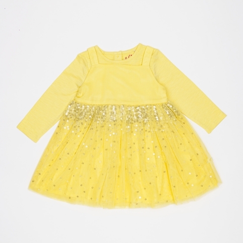 H By Hamleys Girls Full Sleeve Partywear 2 Piece-Yellow