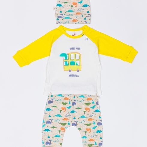 H By Hamleys Boys Full Sleeve Gift Set Dino Design-Multicolor