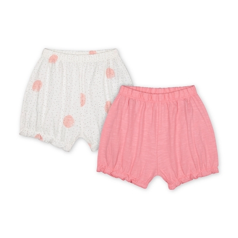 Girls Shorts Polka Dot Print - Pack Of 2 - Pink Cream