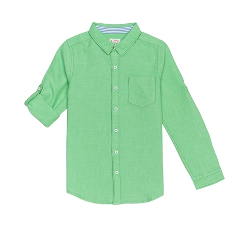 H By Hamleys Boys Full Sleeves Shirt Oxford Solid-Green