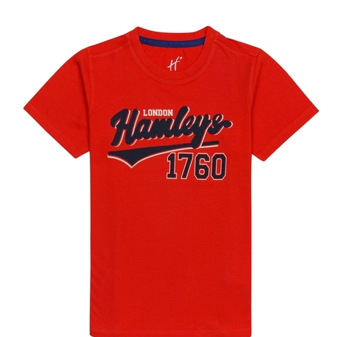 H By Hamleys Boys Short Sleeves T-Shirt Heritage Chest Print-Red