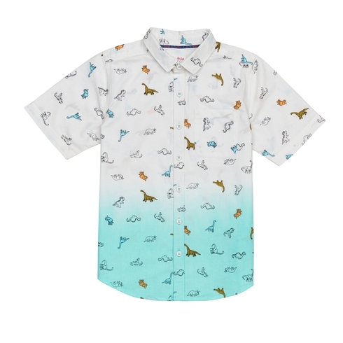 H By Hamlyes Boys Short Sleeves Shirt Dino Print-Multicolor