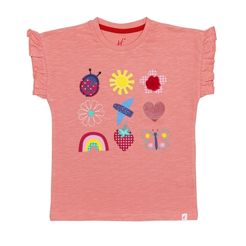 H By Hamleys Girls Short Sleeves T-Shirt Sequinned-Pink