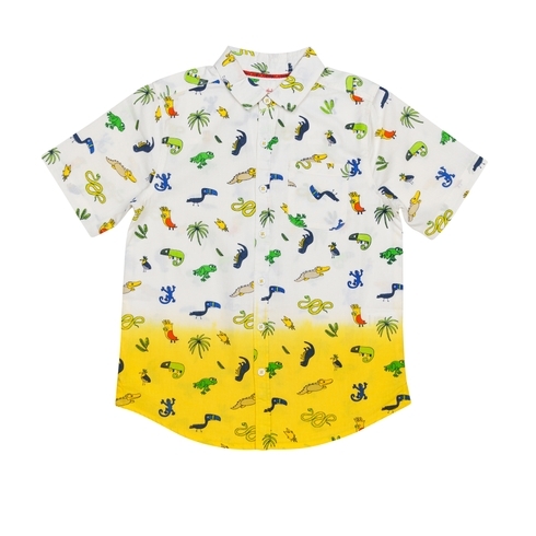 H By Hamleys Boys Short Sleeves Shirt Reptile Print-Multicolor