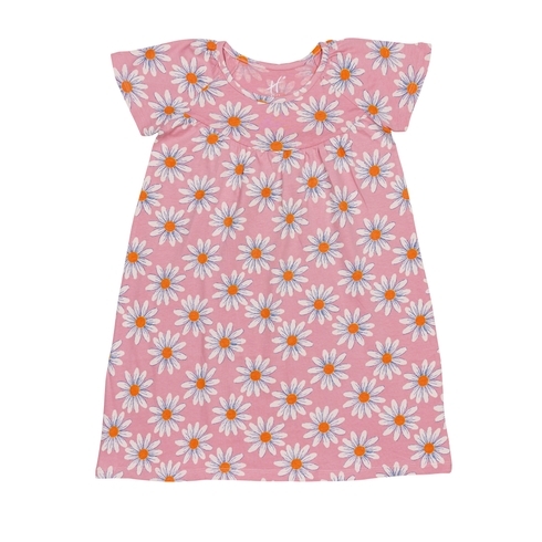 H By Hamleys Girls Short Sleeves Dress Sunflower All Over Print-Multicolor