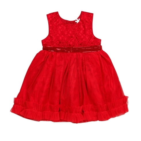 H By Hamleys Girls Sleeveless Dress Bow Detail-Red