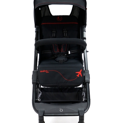 Asalvo flight stroller black & red