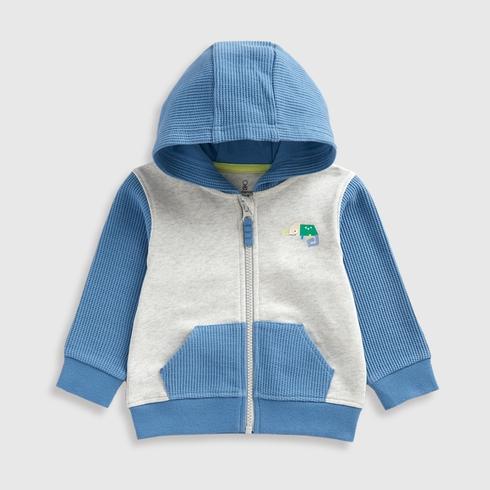 Mothercare Boys River Trails 100% Cotton Zip-Up Hoodie - Grey