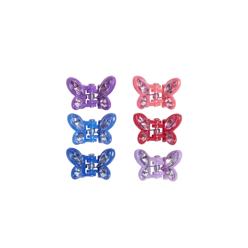 Girls Mini Butterfly Claw Clips- 6 Pack