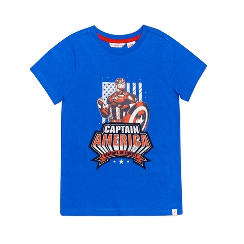 H By Hamleys  Captain America Boy'S Tshirt- Blue Pack Of 1