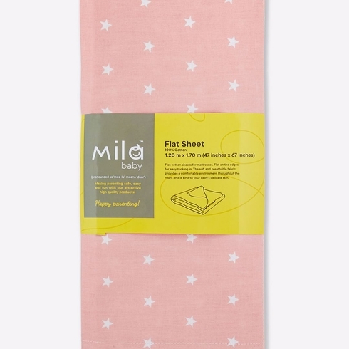 Mila Baby Stars Flat Sheet Pink
