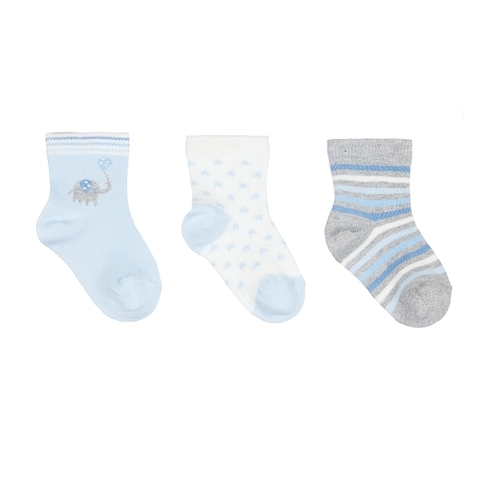 Boys Socks Ribbed-Pack of 3-Blue