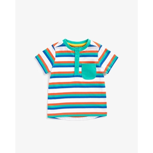 Boys Half Sleeves T-Shirt Striped-Multicolor