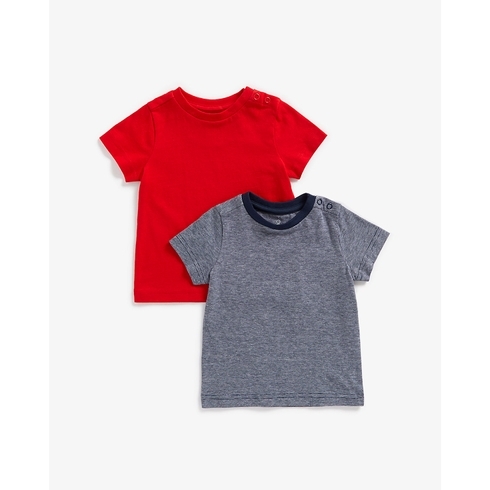 Boys Half Sleeves Basic T-Shirts -Pack Of 2-Multicolor