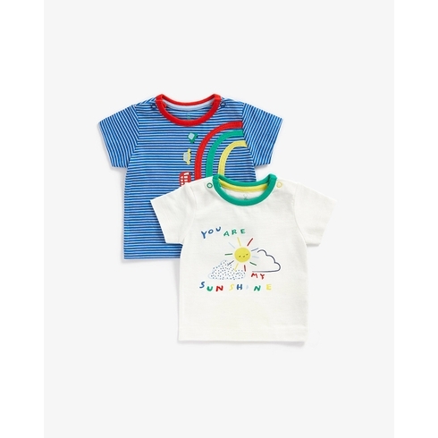 Boys Short Sleeves T-Shirts -Pack Of 2-Multicolor