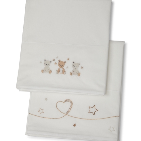 Mothercare Little &Amp; Loved Flat Sheets White Pack Of 2