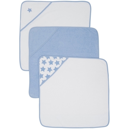 Mothercare Cuddle N Dry Hooded Towel Blue Pack Of 3