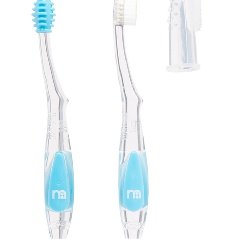 Mothercare baby toothbrush starter set blue pack of 3