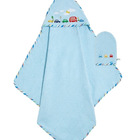 Mothercare On The Road Cuddle 'N' Dry Mitt Set Blue
