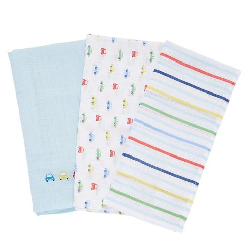 Mothercare On The Road Baby Muslins Multicolor Pack Of 3