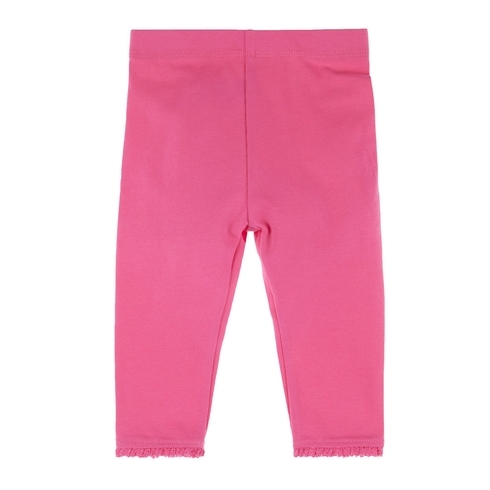 Girls Leggings Elasticated Waistband With Lace - Pink