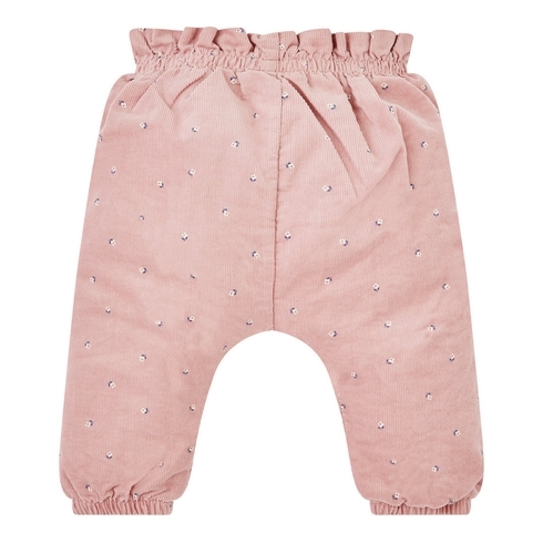 Girls Cord Trousers Floral Print - Pink