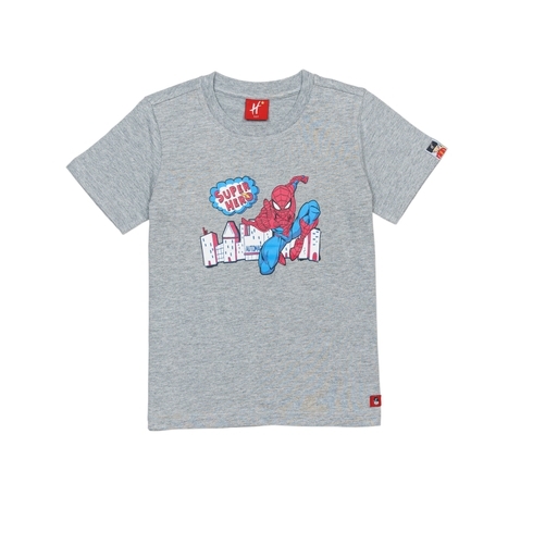 H By Hamleys Boys Short Sleeves T-Shirt Spiderman Super Hero Printed-Grey