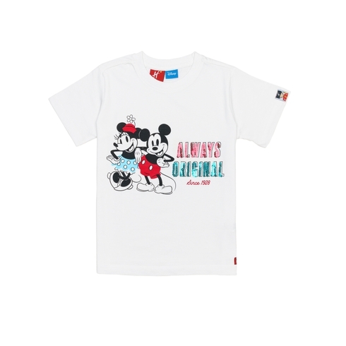 H By Hamleys Boys Short Sleeves T-Shirt Mickey &Amp; Minne Print-White