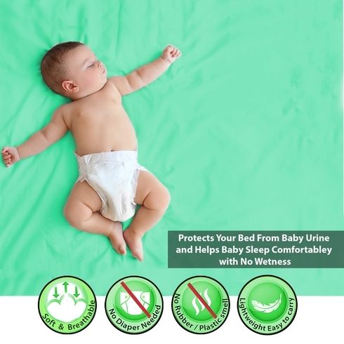 Polka Tots Baby Mat Bed Protector Waterproof Sheet Mint XL