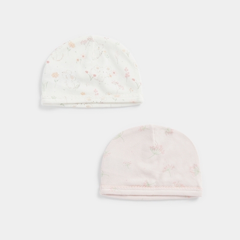 Mothercare Little Mouse Girls Hat -Pack Of 2 -Pink