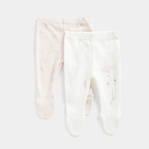 Mothercare Girls Leggings -Pack Of 2 -Pink