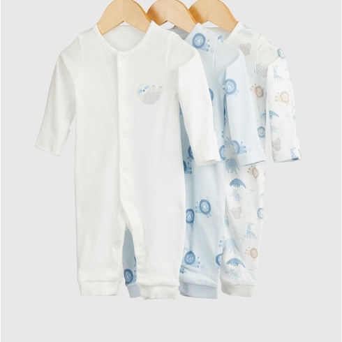 Mothercare Boys Full Sleeve All In One -Pack Of 3-White