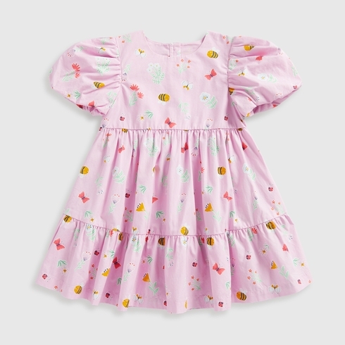 Mothercare Girls Half Sleeve Dresses Natures Playground-Pink