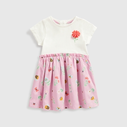 Mothercare Girls Half Sleeve Dresses Natures Playground-Pink
