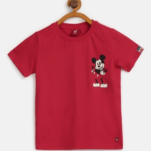 Boys Half Sleeve T-Shirts Disney Design-Red