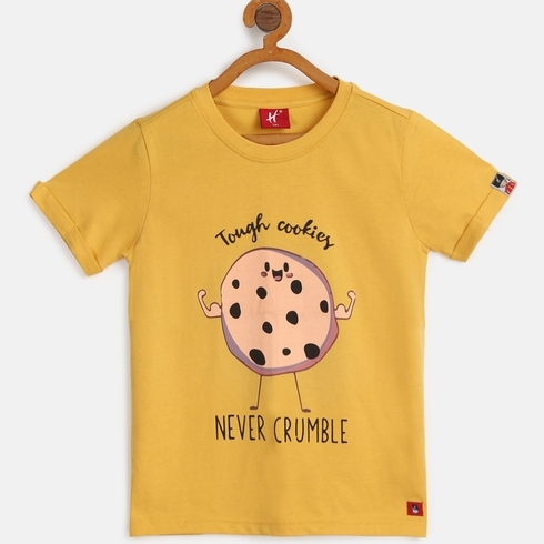 Unisex Half Sleeve T-Shirts Tough Cookie-Ocher