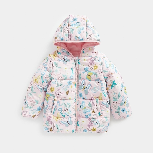 Mothercare Girls Padded Butterfly Jacket -Pink