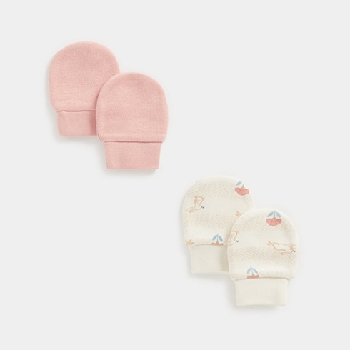 Mothercare Crafted With Care Girls Mitts -Pack Of 2 -Cream