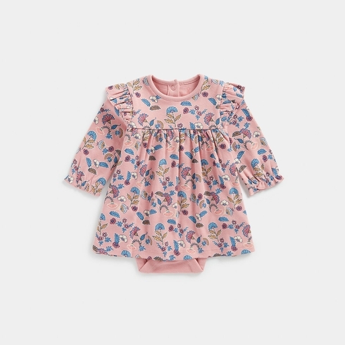 Mothercare Crafted With Care Girls Full Sleeves Dress -Pink