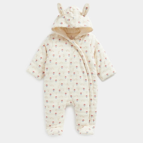Mothercare Bunny Full Sleeves Snowsuit -Cream