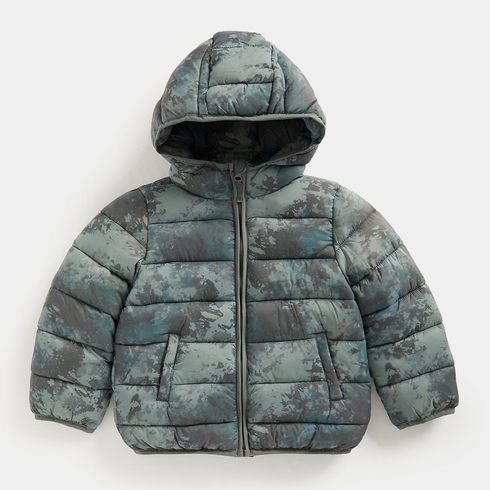 Mothercare Boys Printed Quilted Jacket -Khaki